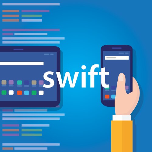 Swift mobile application programming language vector image