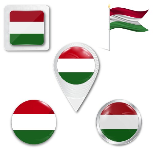 Version flag hungary for design vector image