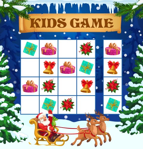 Christmas Sudoku for Kids vector image