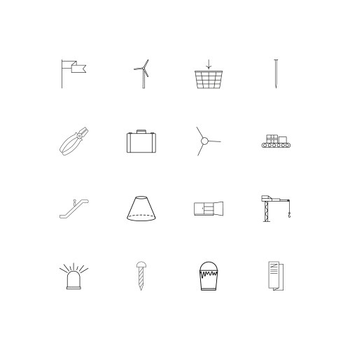 Industry linear thin icons set outlined simple Vector Image