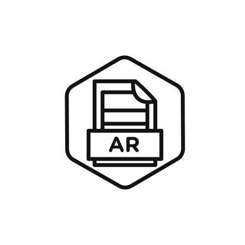 Ar file document icon set collection for web vector image