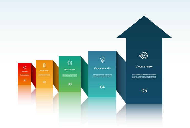 Arrow infographic template with 5 options Vector Image