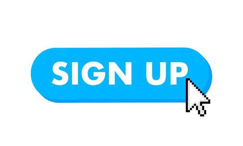 Sign us button with cursor pointer click vector image