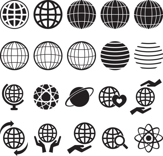 Globe icons set Royalty Free Vector Image - VectorStock