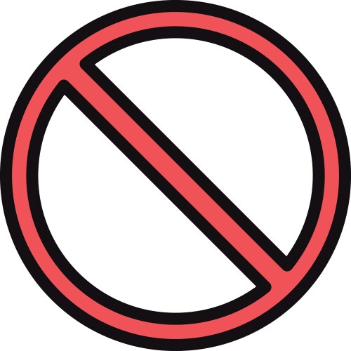 User interface prohibited button linear and fill vector image