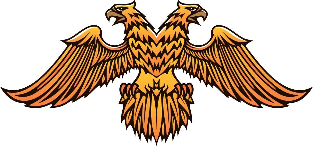 double headed golden imperial eagle vector