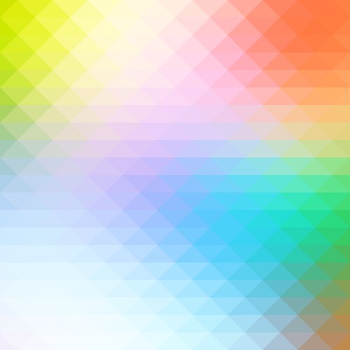 Rainbow colors rows of triangles background square vector image