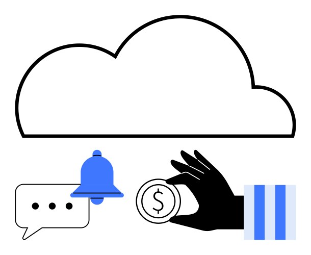 Cloud computing with messaging notifications vector image