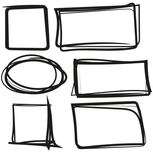 Set of freehand drawn rectangles vector image