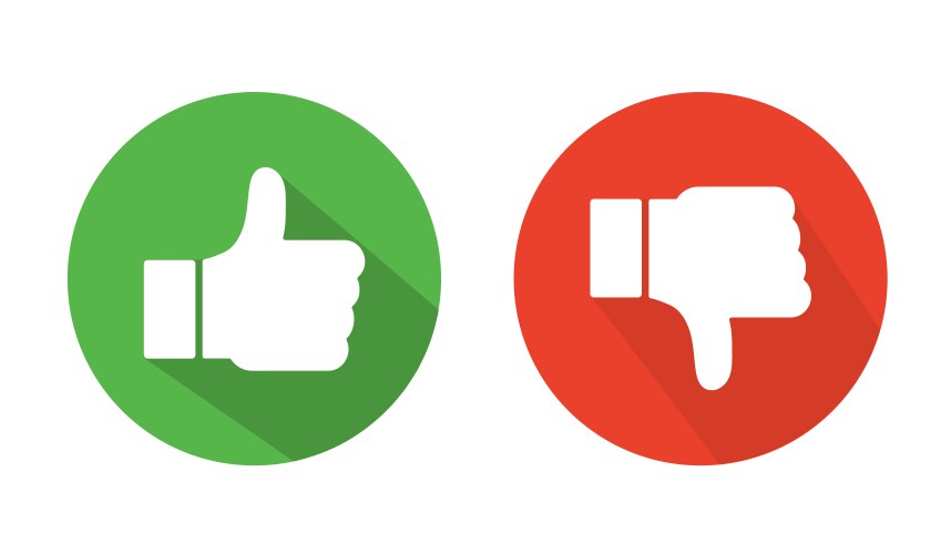Thumbs up down green red Vector Images & Graphics for Commercial Use ...