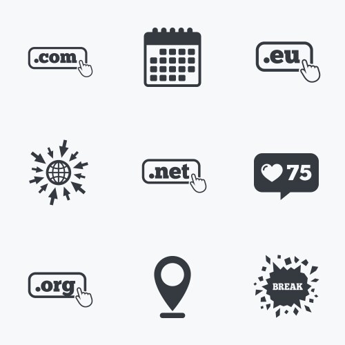 Top-level domains signs com eu net and org vektorbild