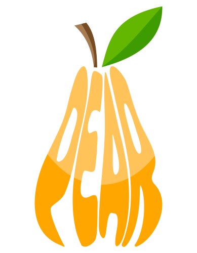 Pear name of a fruits in the form fruit logo vector image