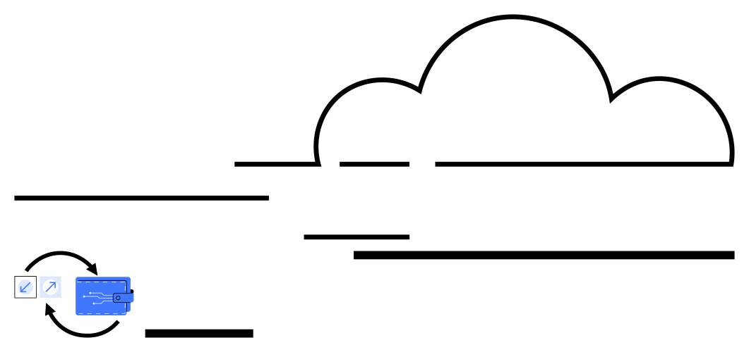 Simplified cloud computing process with data vector image