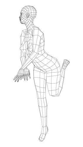 Wireframe girl posing in a sexy pose vector image