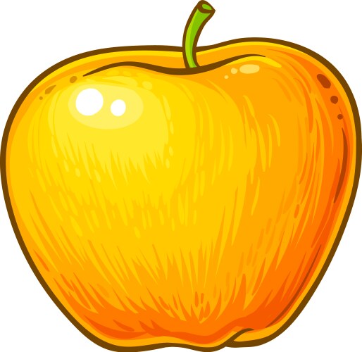 Apple fruit colored detailed Royalty Free Vector Image