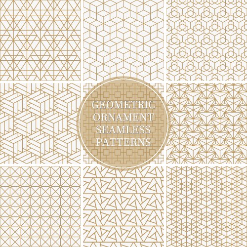 collection seamless ornamental geometric vector image