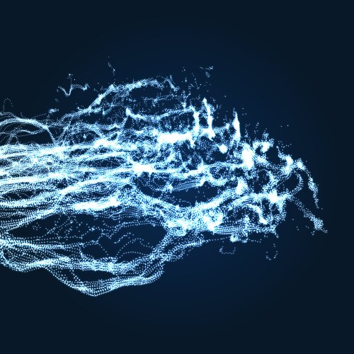 Array with dynamic emitted particles water splash vector image