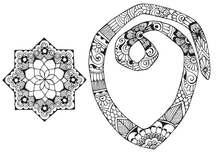 letter o decorated in the style of mehndi vector image