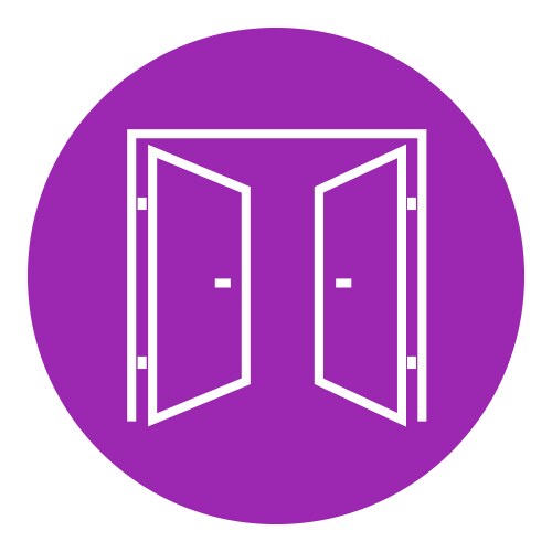 Open doors line icon Vector Image
