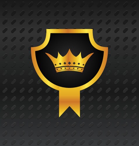 Ornate heraldic shield with crown Royalty Free Vector Image