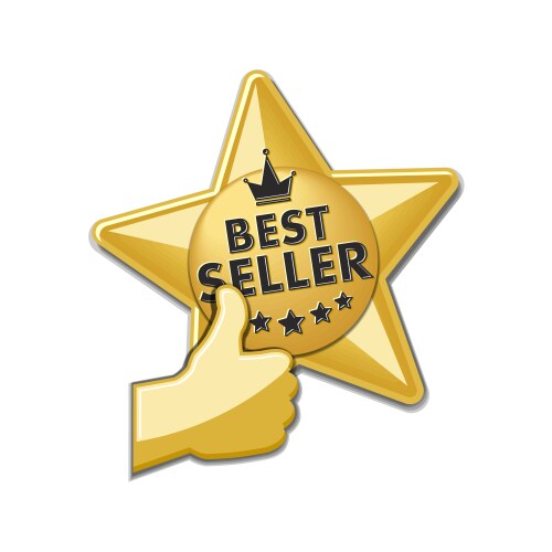 best seller star sticker vector image