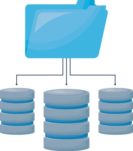 Data center disks with folder vektorbild