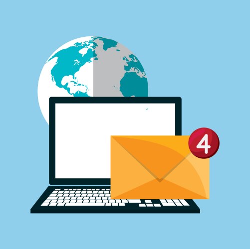 Web messaging through computer image vector image