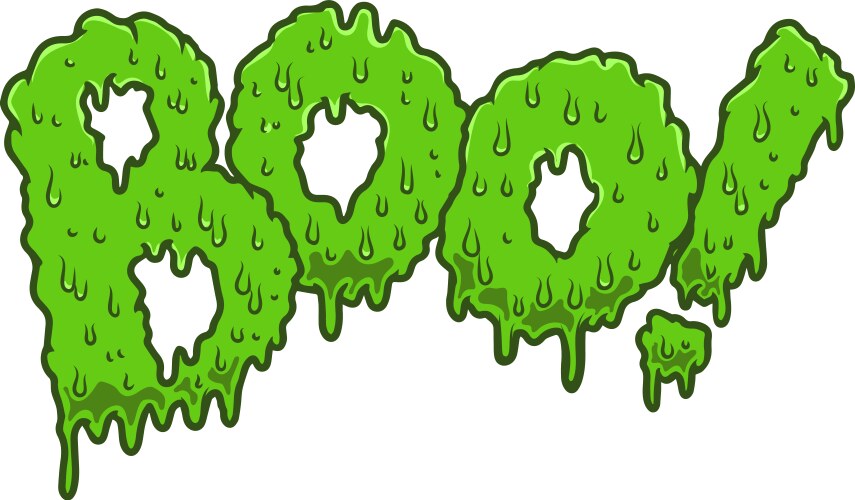 boo lettering phrase in slime style halloween vector image