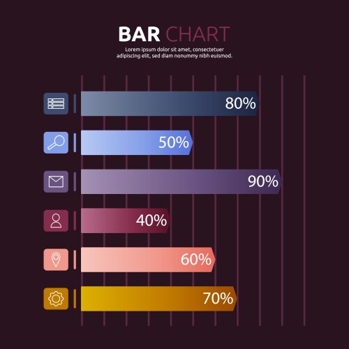 Bar graph chart business statistic data vector image