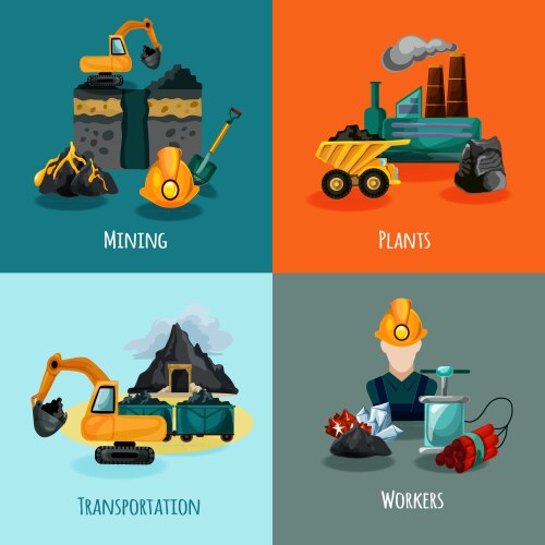 Isometric mining set Royalty Free Vector Image