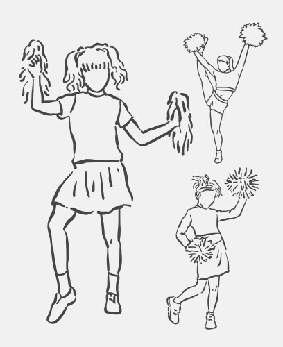 Cheerleader action sketches Vector Image
