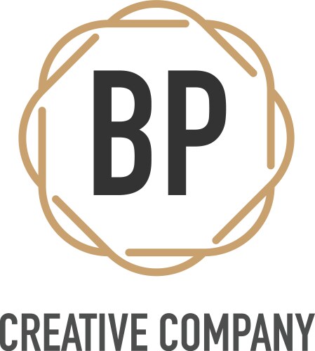 Initial letter bp luxurious minimalist elegant Vector Image