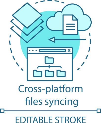 Cross platform files synchronization concept icon vector image