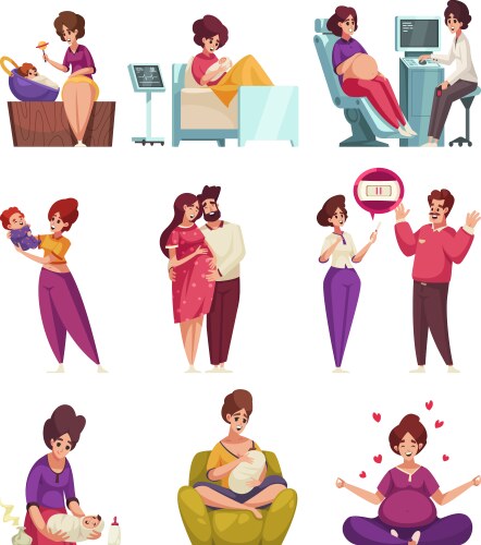 Pregnancy and maternity set Vector Image