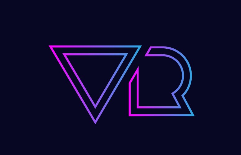 Abstract VR Alphabet Logo Combination Vector Image
