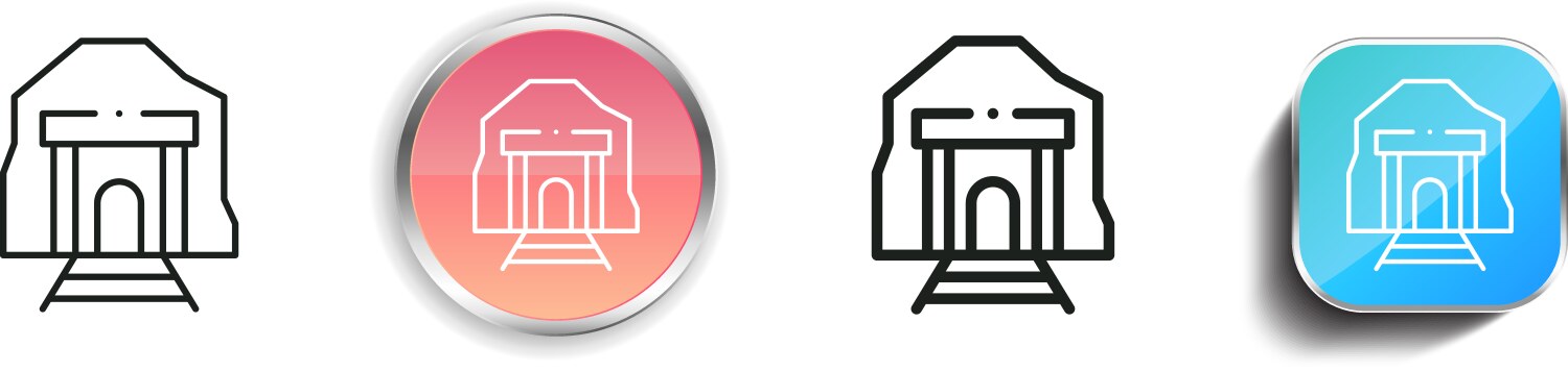 Cave icon thin linear regular and button style vector image