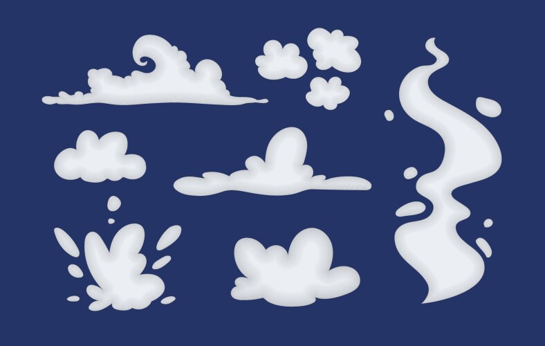 Clouds set isolated on a blue background vector image