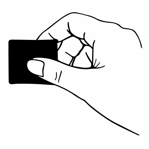 Hand holding eraser correcting written mistakes vector image