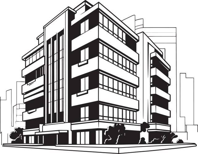 Ebony Corporate Complex Blueprint Black Royalty Free Vector