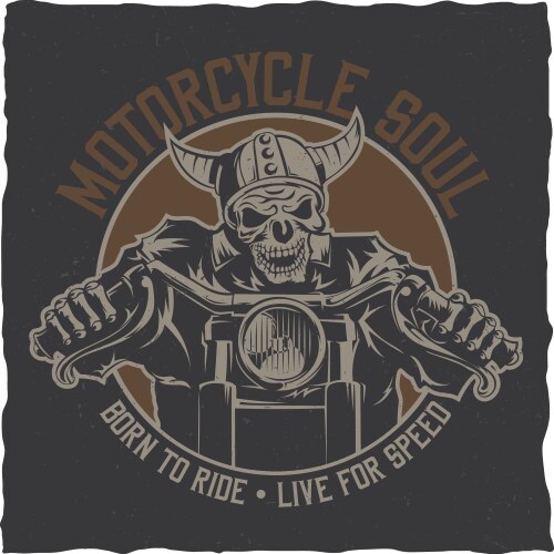 Skeleton Rider Label Vector Image