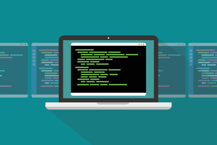 Command Line Interface (CLI) Programming vector image