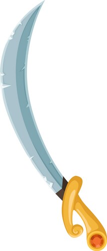 Elegant Gold Sword with Red Gem Vector Image