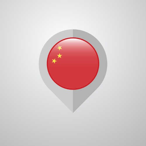 Map navigation pointer with china flag design vektorbild