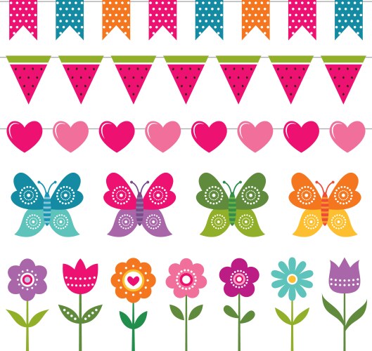 Set Isolated Elements Summer Paradise Royalty Free Vector