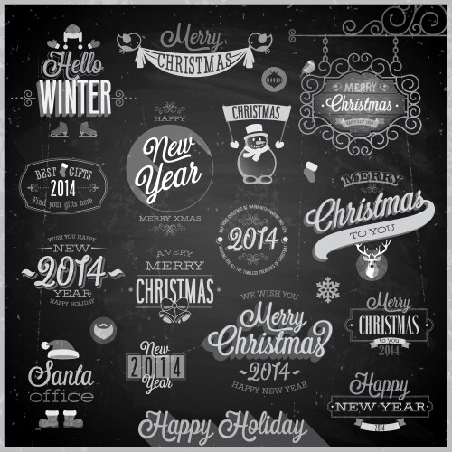 Christmas Chalkboard Elements Vector Image