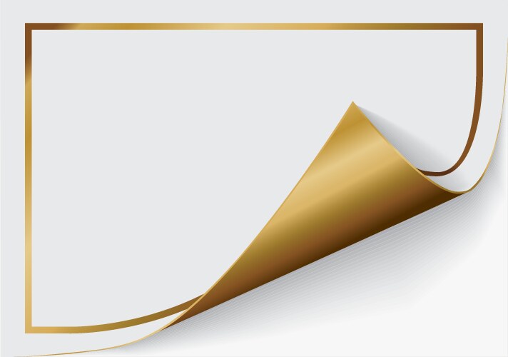 Page curl with shadow on a blank sheet of paper vector image