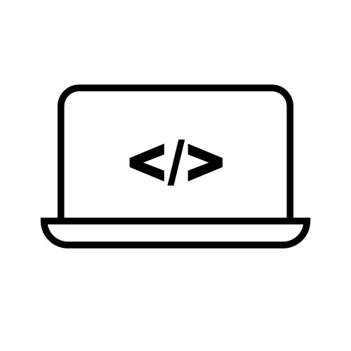 Laptop and coding mark or programming computer vector image