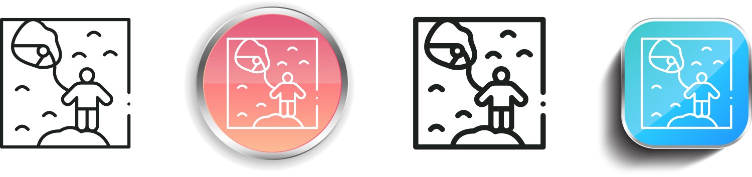 Caving icon thin linear regular and button style vector image