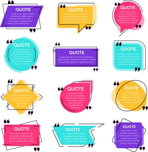 texting quotes frames text box template quote vector