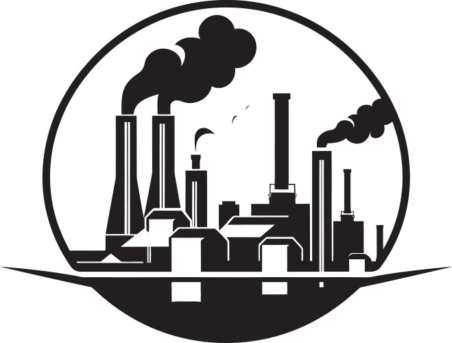 Polluted pathways factory air pollution logo Vector Image